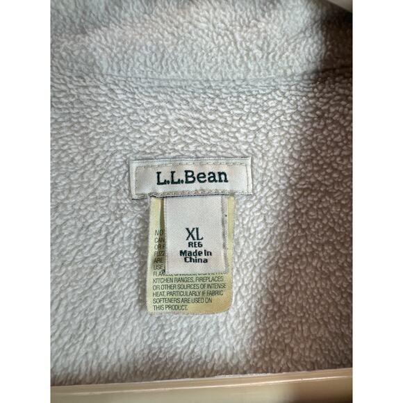 L.L. Bean Fleece Lined Flannel Shirt Womens Blue Plaid Button-Up Shacket Size XL - Picture 4 of 5